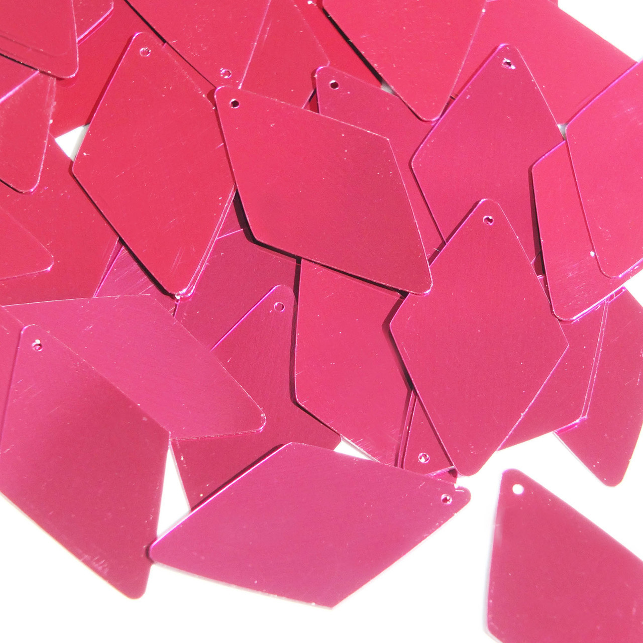Long Diamond Sequin 1.75" Fuchsia Pink Metallic