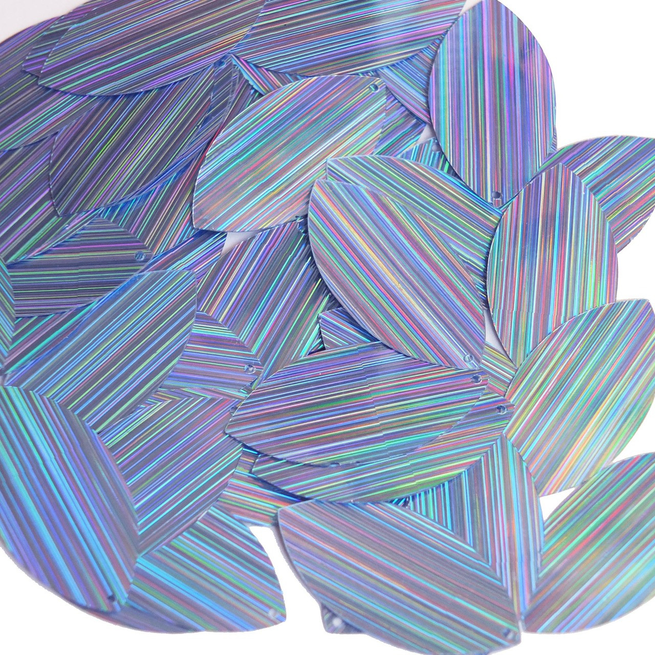 Navette Leaf Sequin 1.5" Light Blue City Lights Metallic Reflective