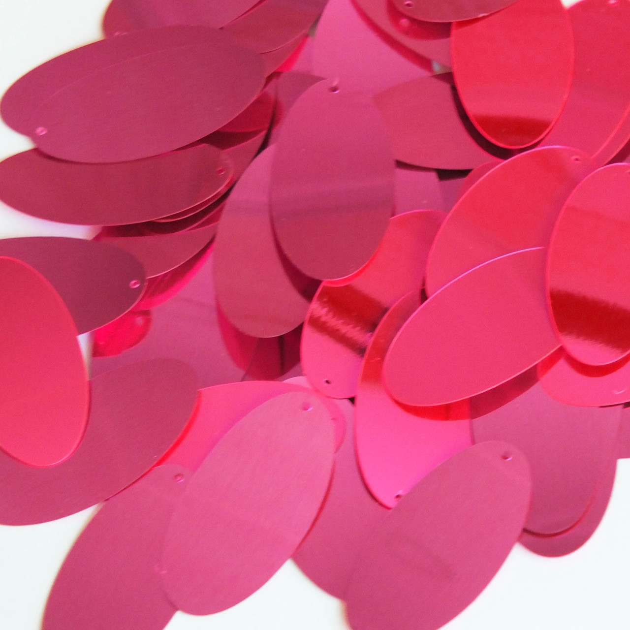 Oval Sequin 1.5" Hot Pink Metallic Fluorescent