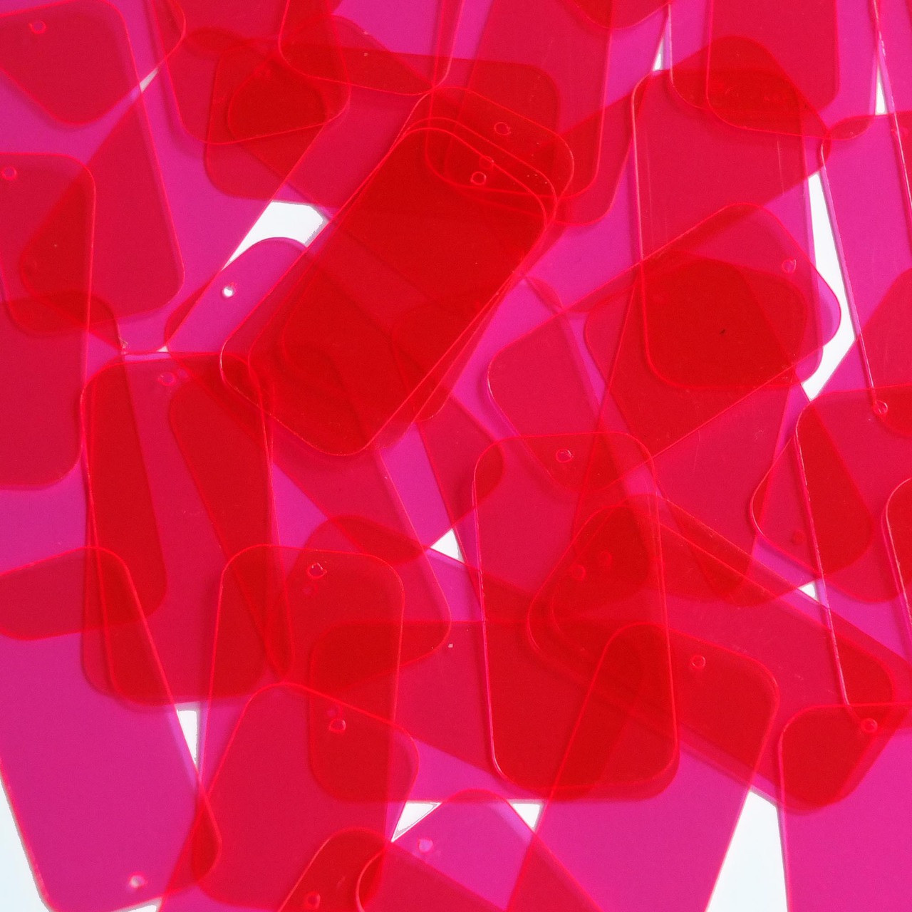 Rectangle Sequin 1.5" Magenta Pink Transparent See-Thru