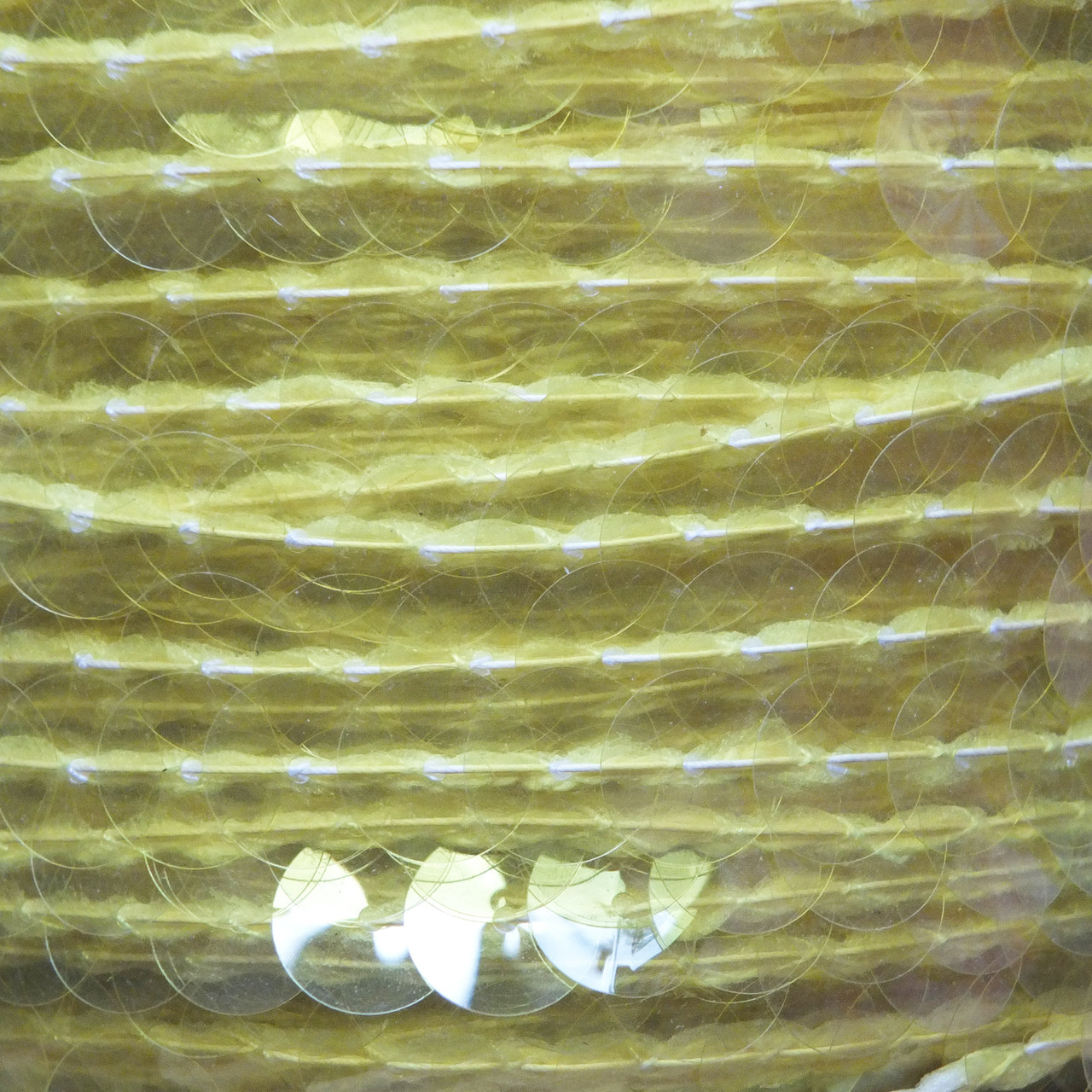 Sequin Trim 10mm Iron On Yellow Transparent See-Thru