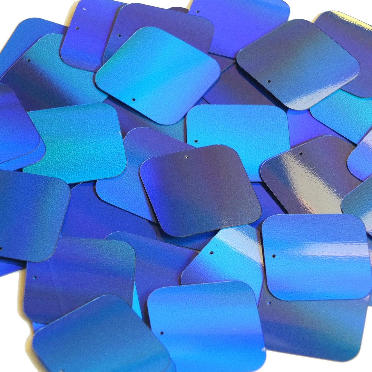 Square Sequin 30mm Blue Lazersheen Reflective Metallic