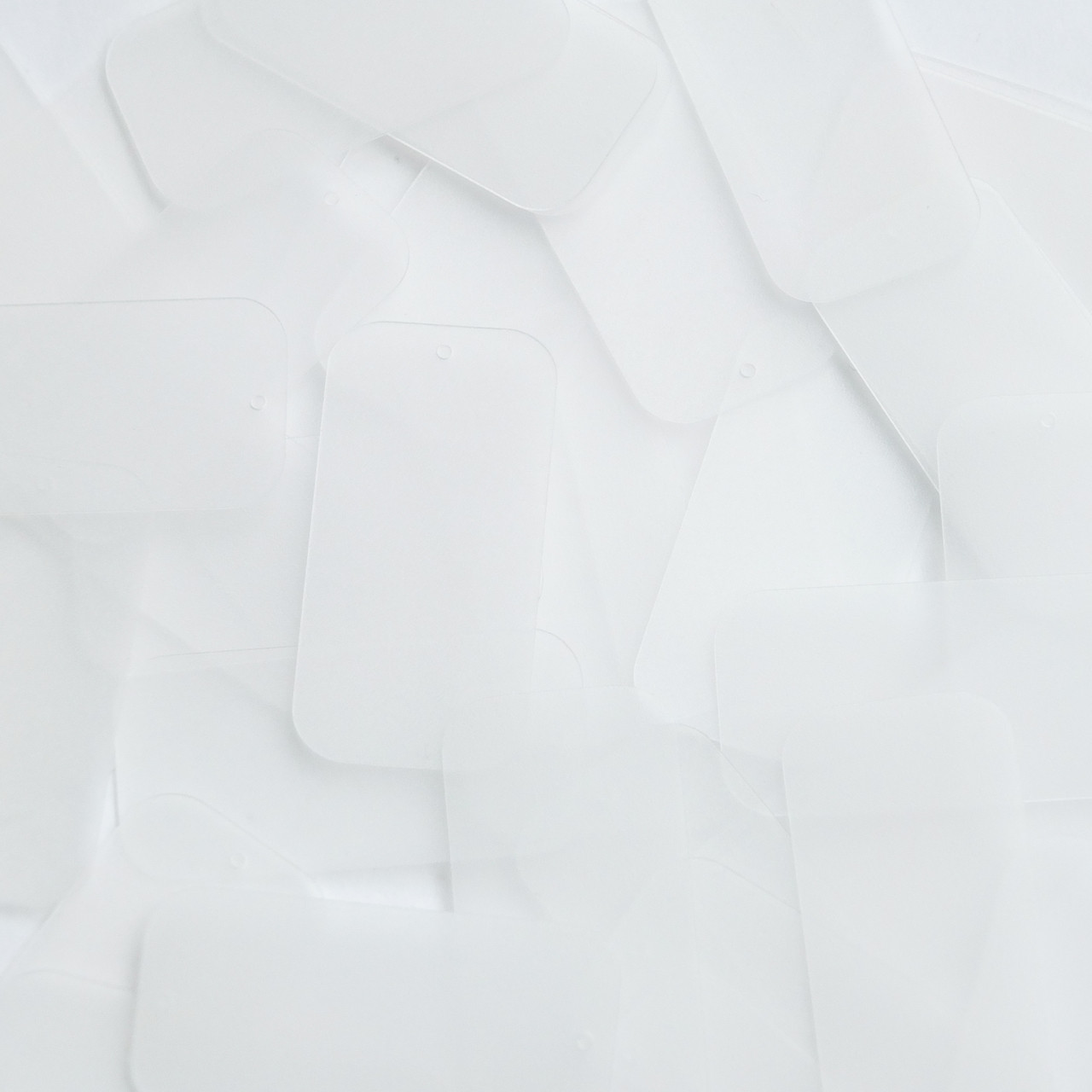 Rectangle Sequin 1.5" Frosted Crystal Lexan Velvet Matte