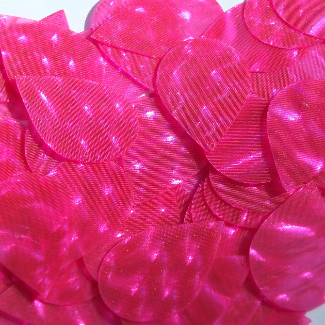 Teardrop Sequin 1.5" Super Hot Passion Pink Bubble Illusion