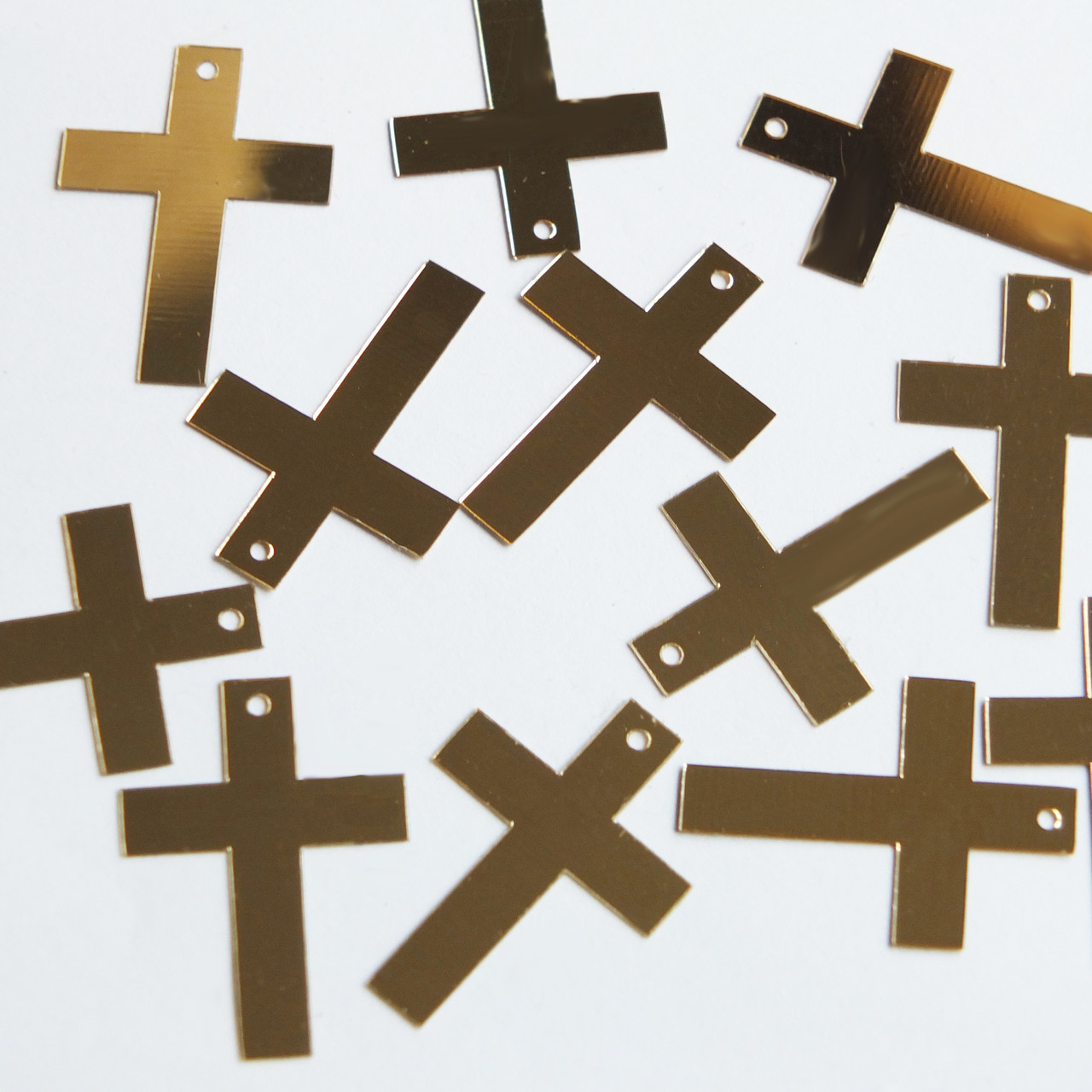 Simple Cross Sequin 1" Gold Metallic