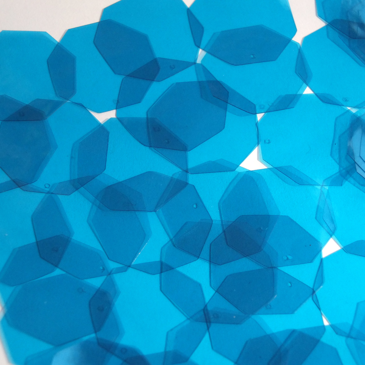 Octagon Vinyl Shape 30mm Blue Go Go Transparent