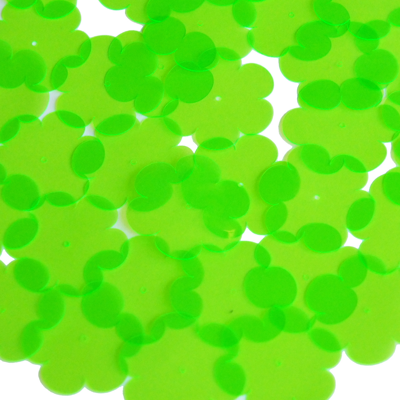 Flower Vinyl Shape 1" Green Go Go Fluorescent Edge Glow
