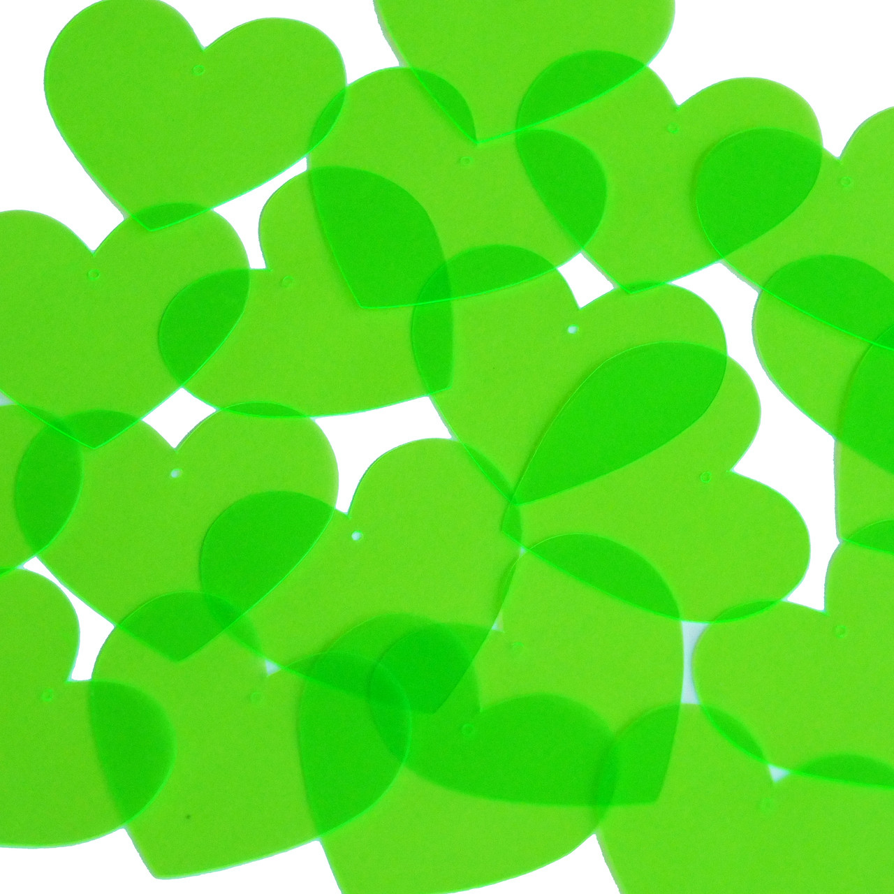 Heart Vinyl Shape 35mm Green Go Go Fluorescent Edge Glow