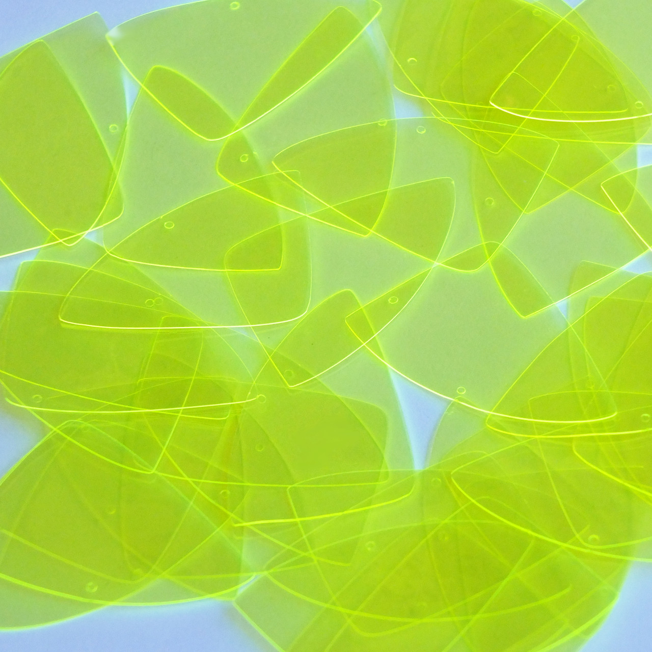 Fishscale Vinyl Shape 1.5" Yellow Go Go Fluorescent Edge Glow