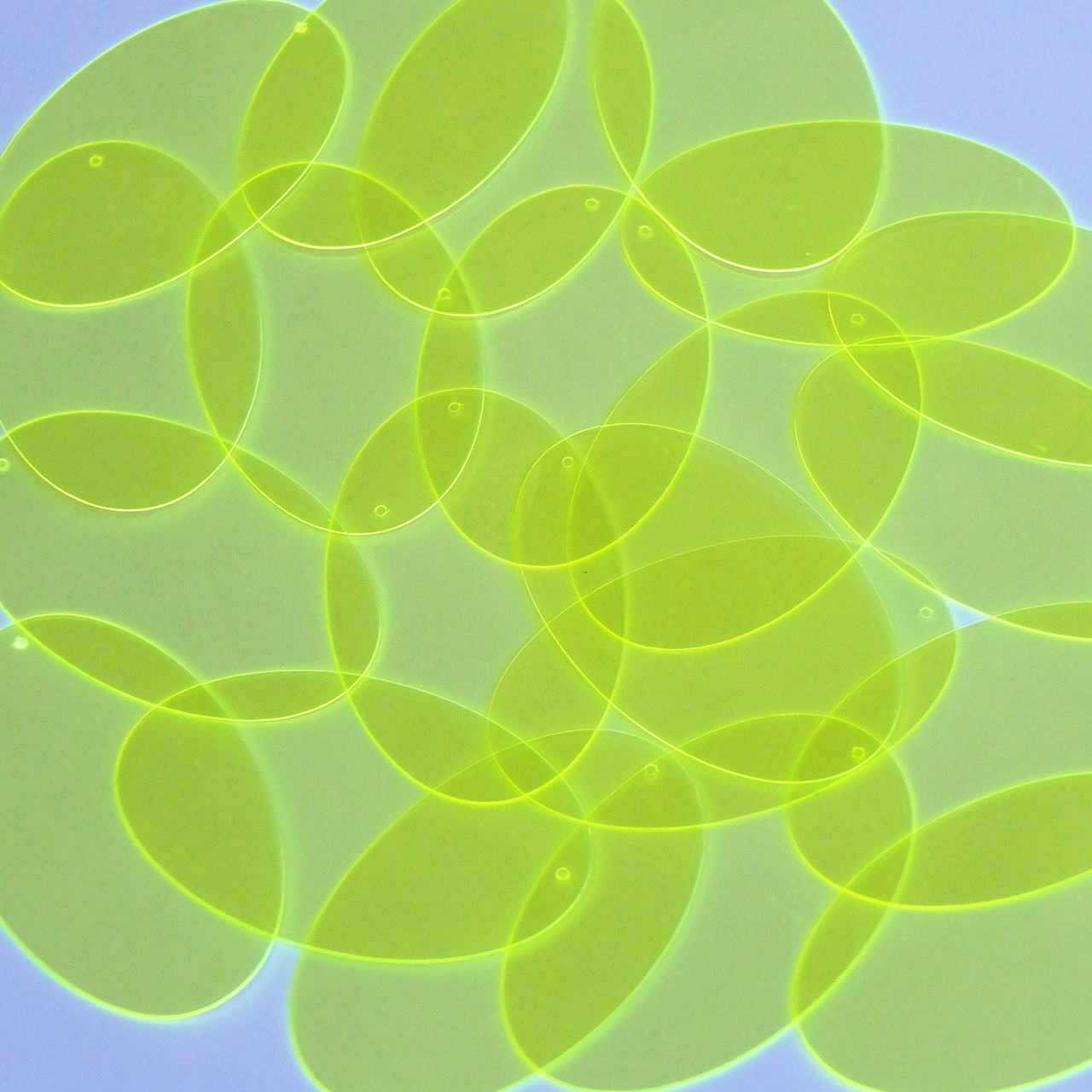 Oval Vinyl Shape 2" Yellow Go Go Fluorescent Edge Glow