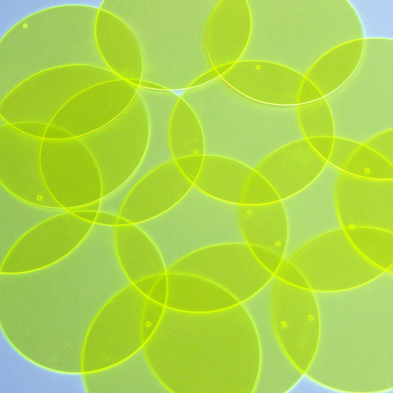 Round Vinyl Shape 2" Yellow Go Go Fluorescent Edge Glow