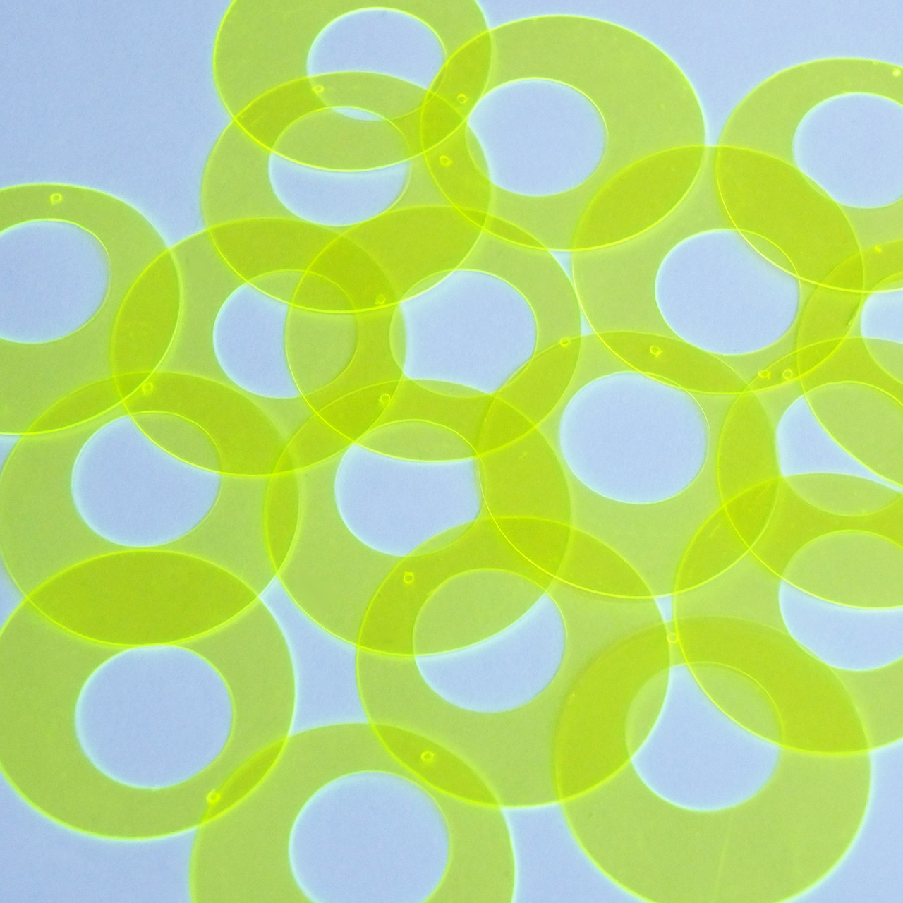 Circle Loop Vinyl Shape 1.5" Yellow Go Go Fluorescent Edge Glow