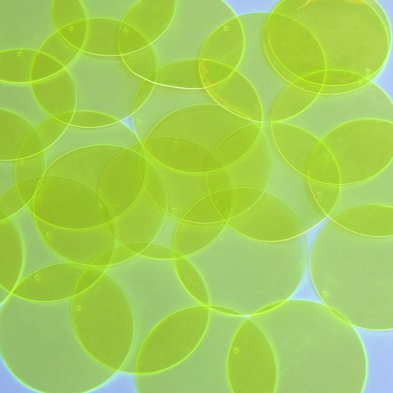 Round Vinyl Shape 40mm Yellow Go Go Fluorescent Edge Glow