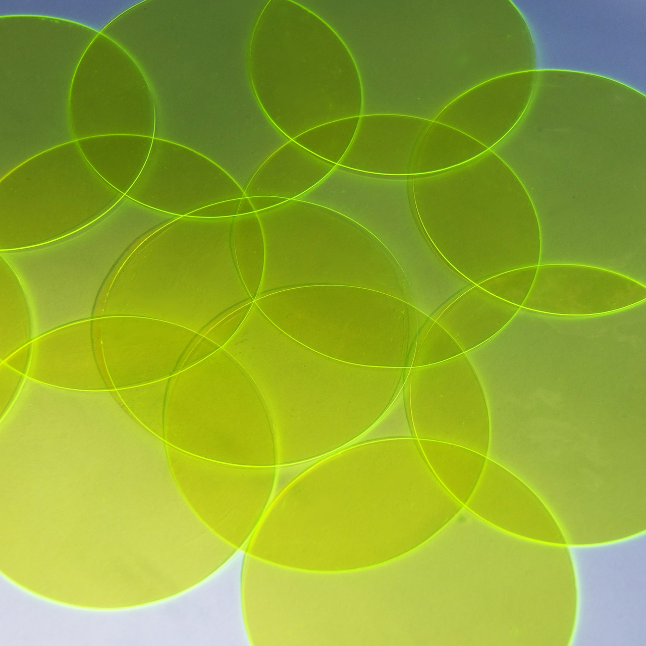 Round Vinyl Shape No Hole 60mm Yellow Go Go Fluorescent Edge Glow