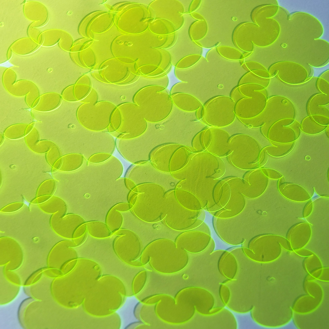 Vinyl Flower Center Hole 1" Yellow Go Go Fluorescent Edge Glow