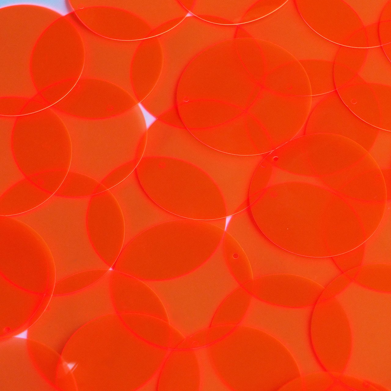 Round Vinyl Shape 30mm Orange Go Go Fluorescent Edge Glow