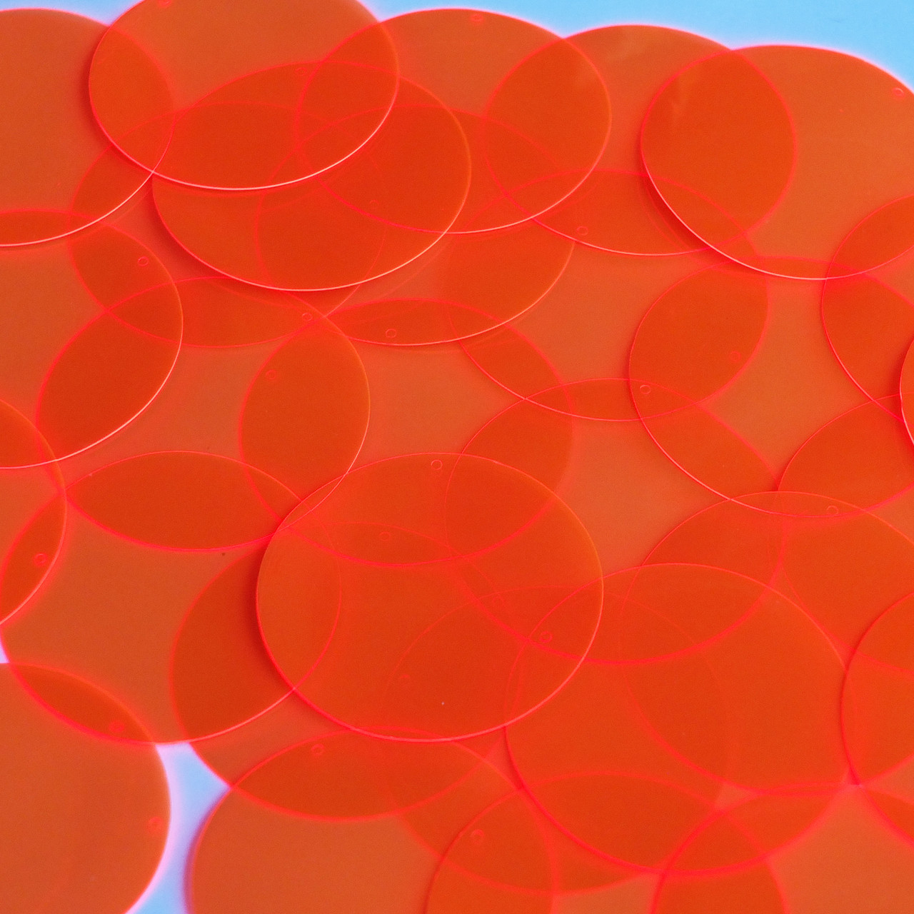 Round Vinyl Shape 1.5" Orange Go Go Fluorescent Edge Glow