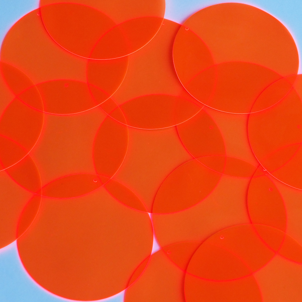 Round Vinyl Shape 2" Orange Go Go Fluorescent Edge Glow