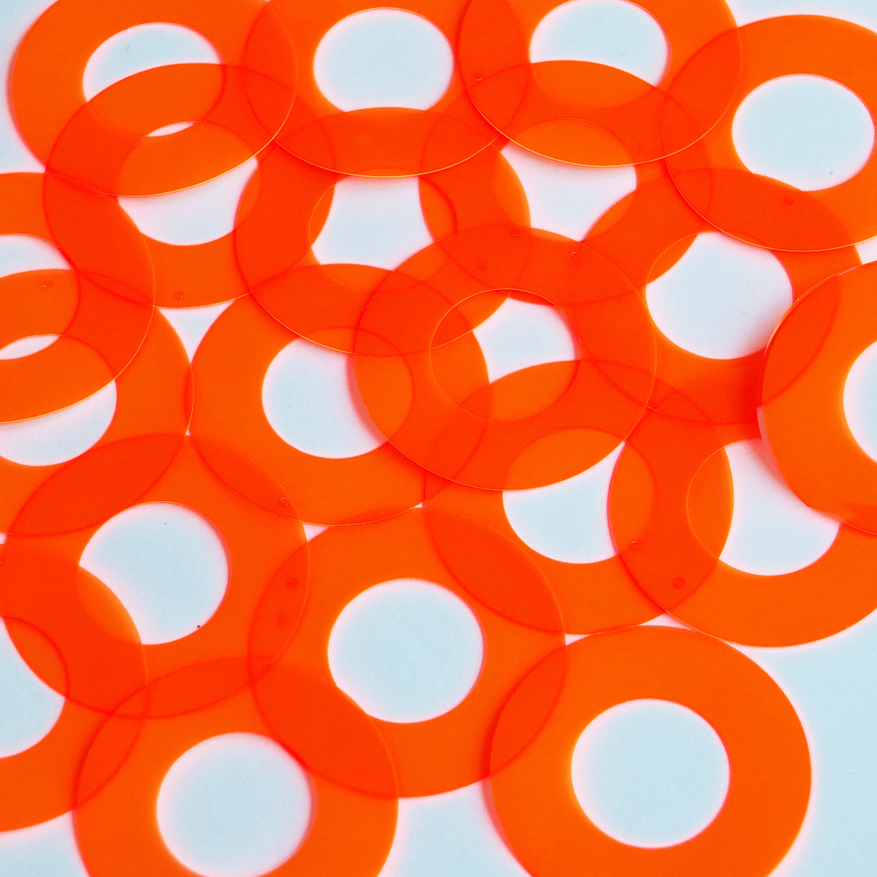 Donut Ring Vinyl Shape 1.5" Orange Go Go Fluorescent Edge Glow