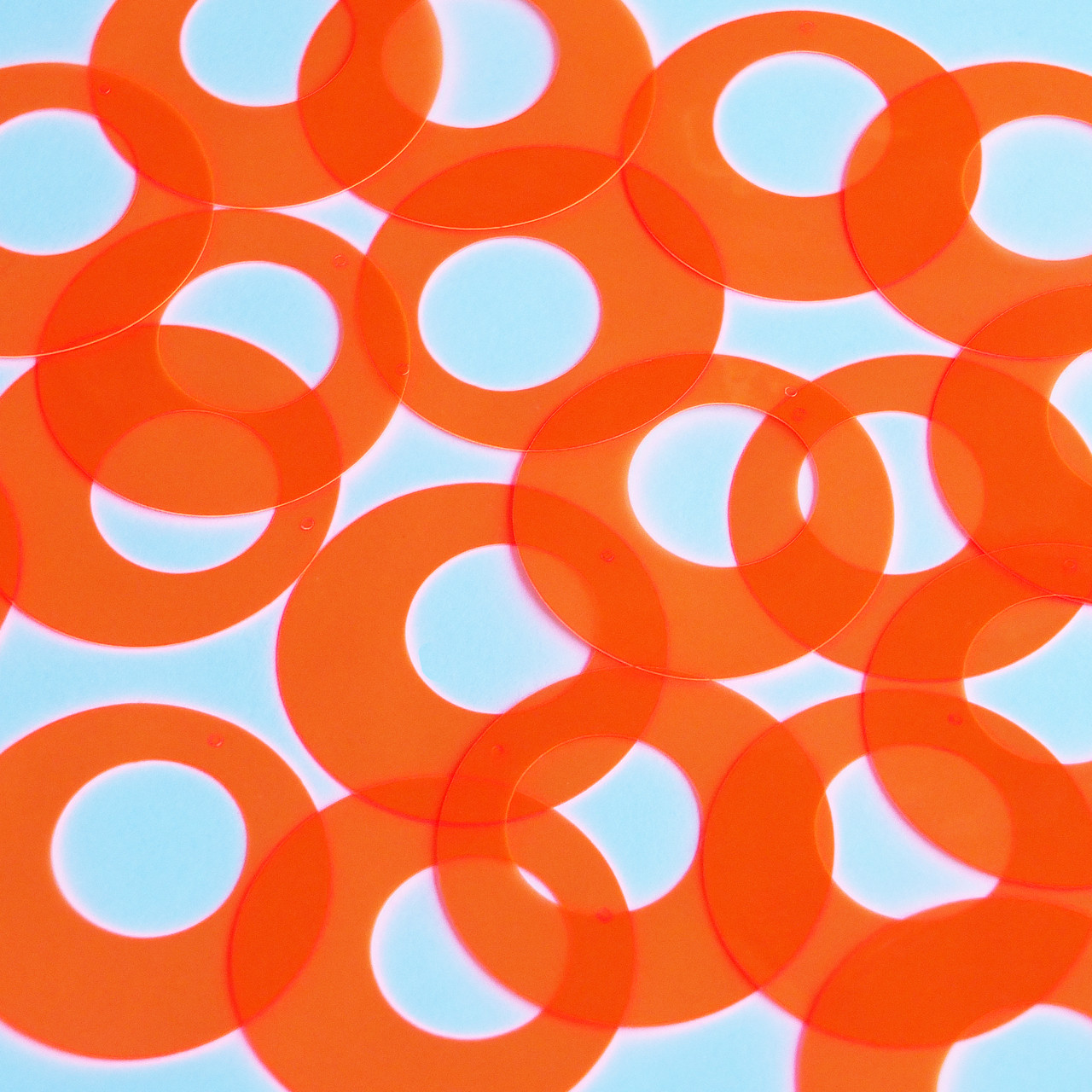 Circle Loop Vinyl Shape 1.5" Orange Go Go Fluorescent Edge Glow