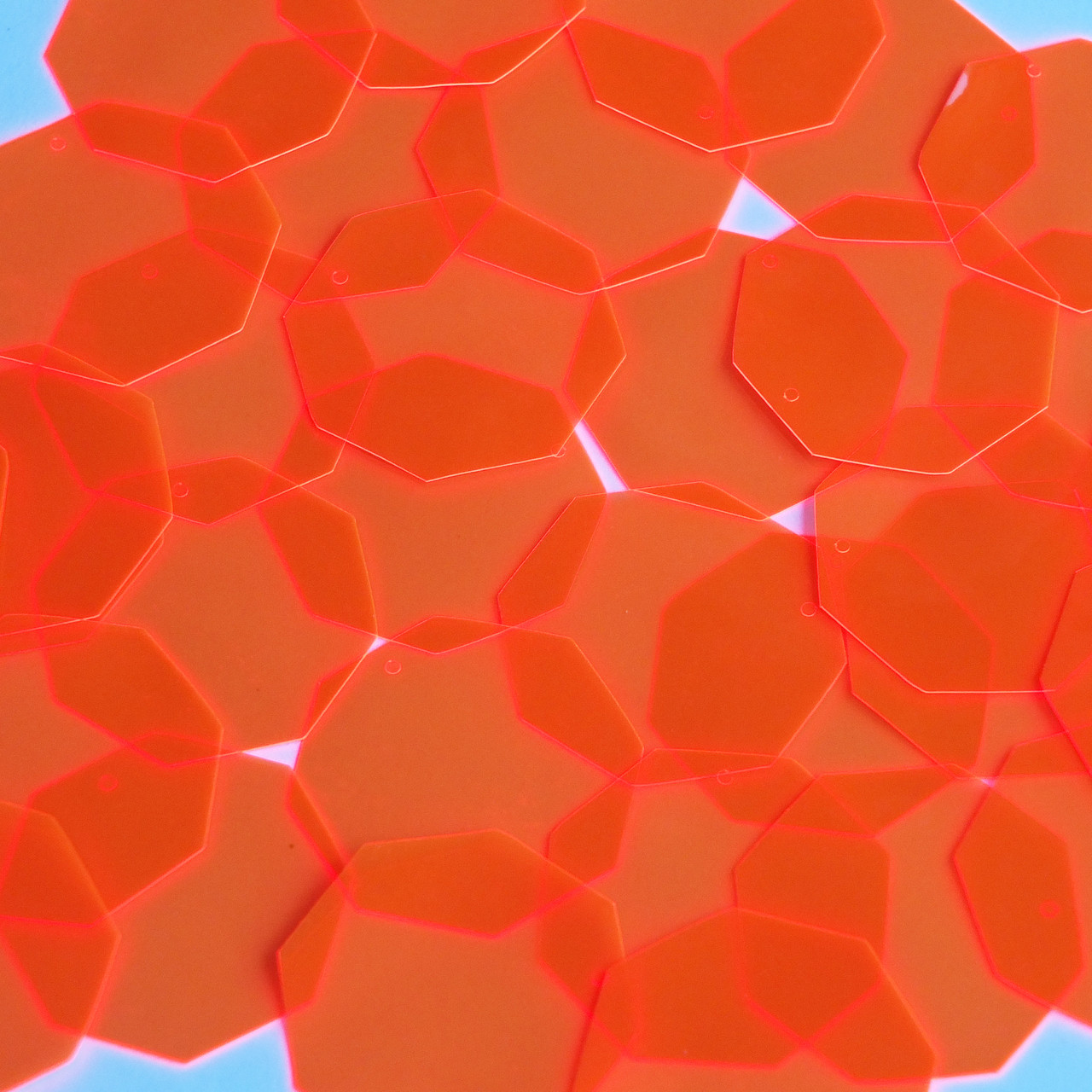 Octagon Vinyl Shape 30mm Orange Go Go Fluorescent Edge Glow