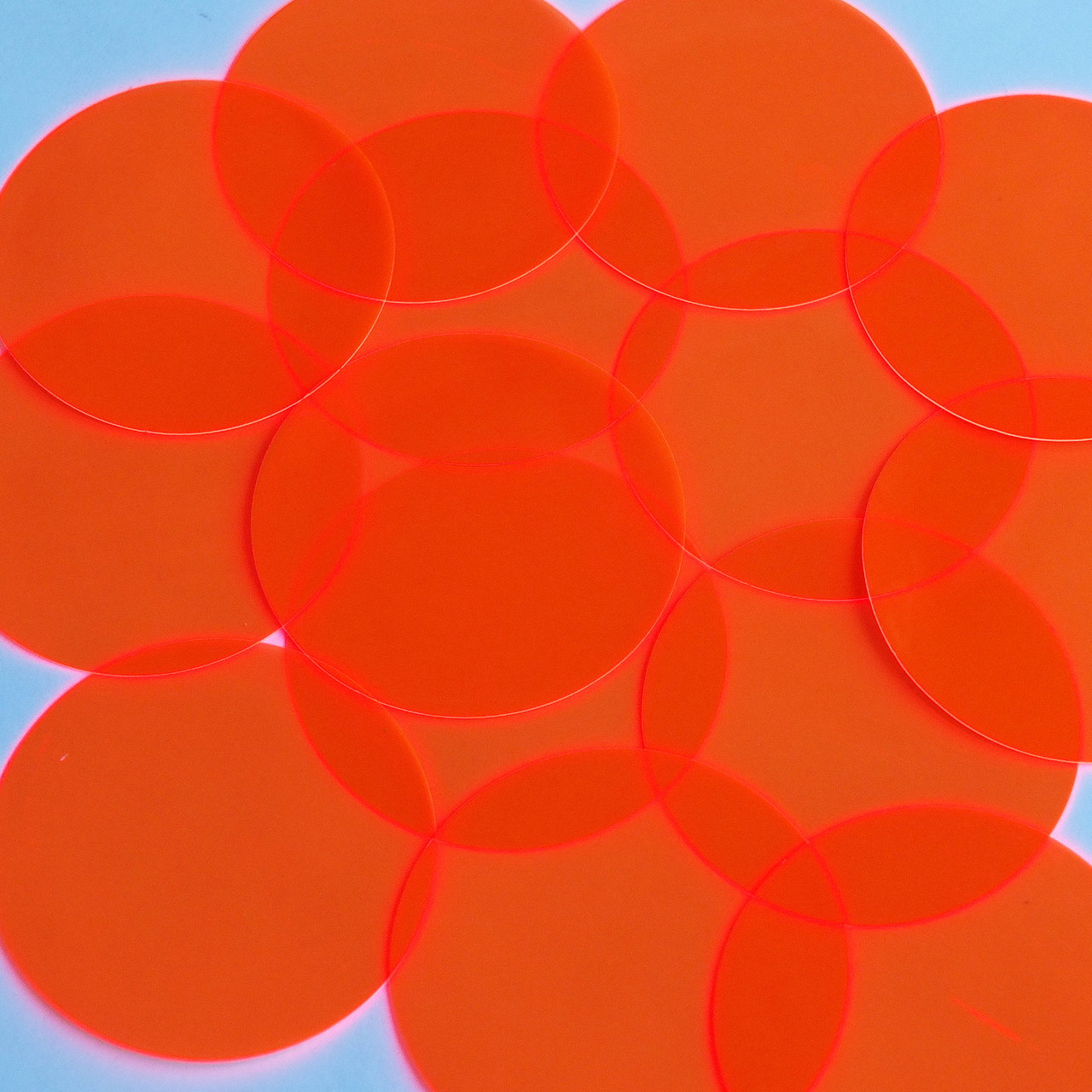 Round Vinyl Shape No Hole 40mm Orange Go Go Fluorescent Edge Glow
