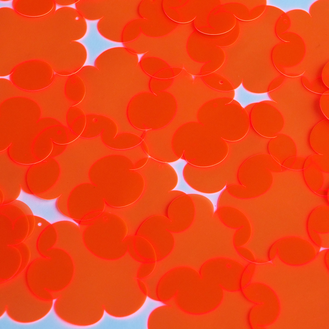 Flower Vinyl Shape 1.5" Orange Go Go Fluorescent Edge Glow