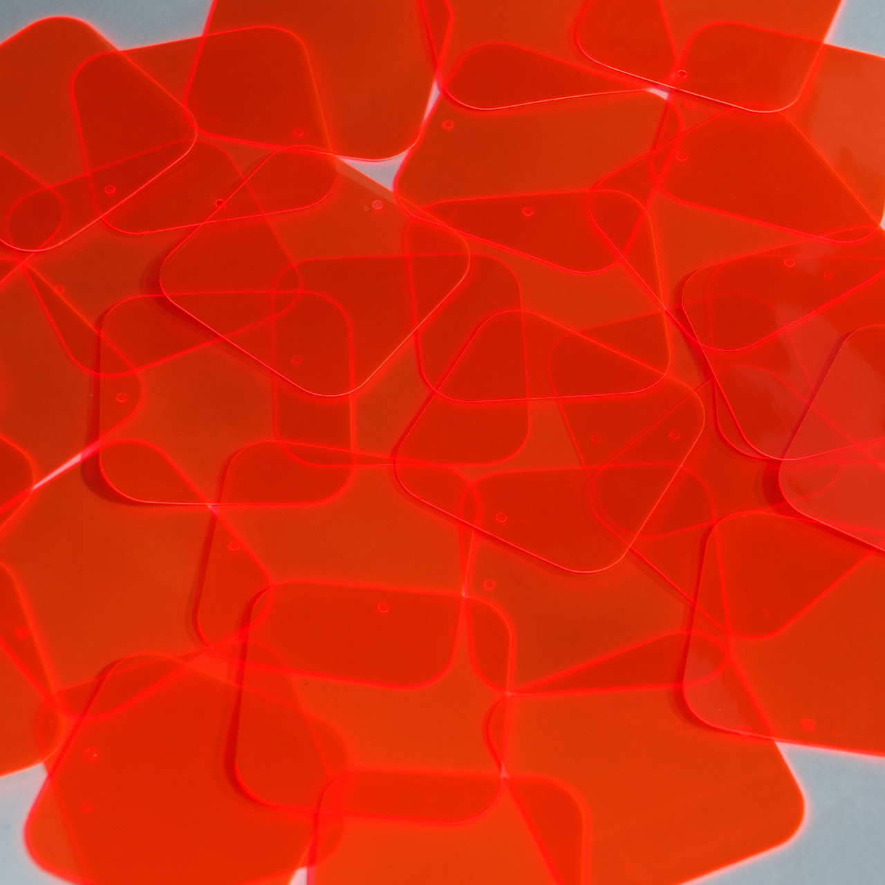 Square Vinyl Shape 30mm Orange Go Go Fluorescent Edge Glow