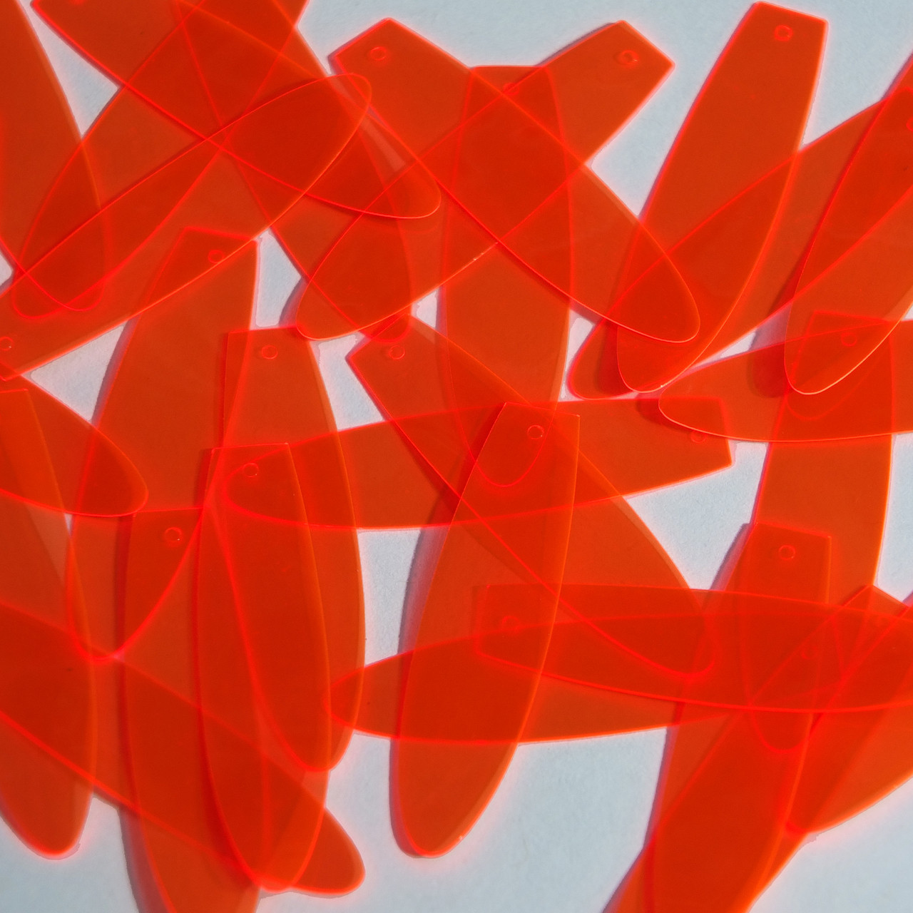 Long Drop Vinyl Shape 1.5" Orange Go Go Fluorescent Edge Glow