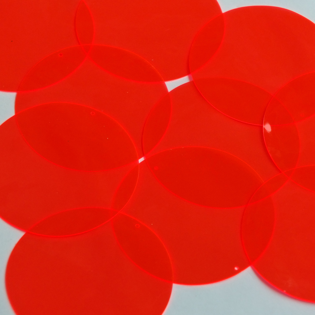 Round Vinyl Shape 60mm Red Go Go Fluorescent Edge Glow