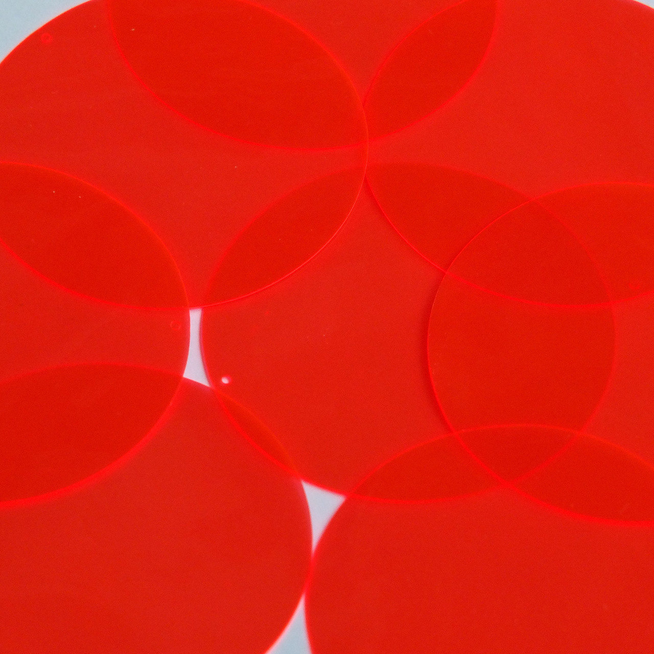 Round Vinyl Shape 70mm Red Go Go Fluorescent Edge Glow