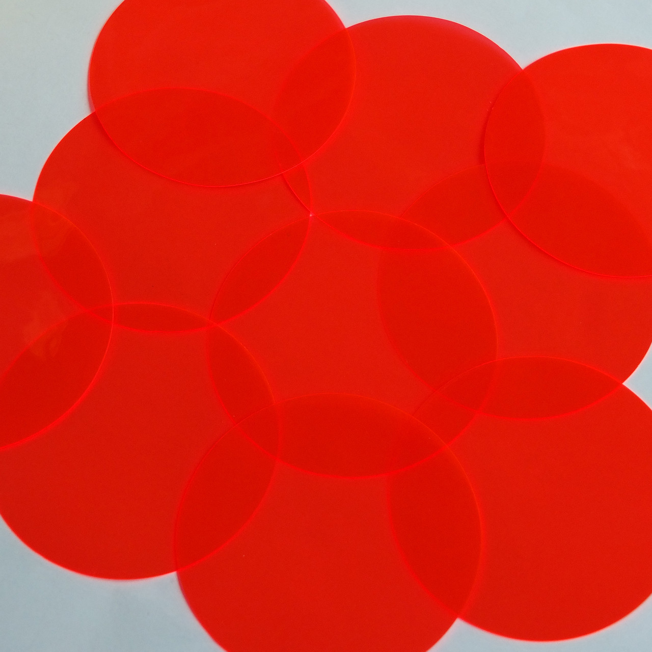 Round Vinyl Shape No Hole 40mm Red Go Go Fluorescent Edge Glow