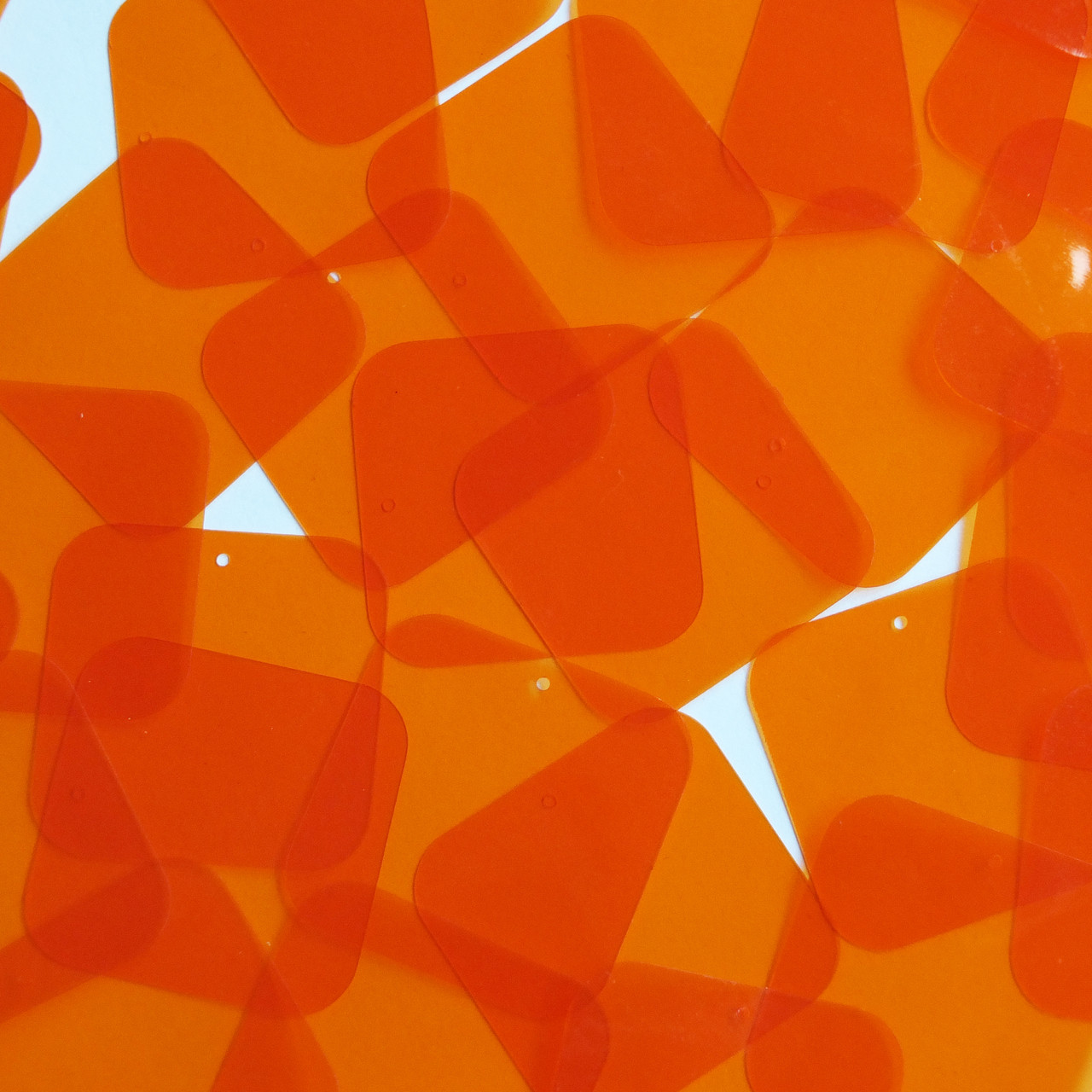 Square Vinyl Shape 30mm Orange Go Go Transparent