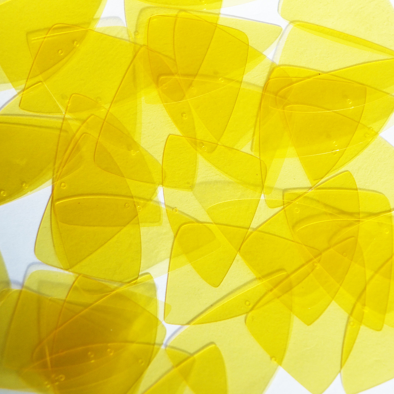 Fishscale Vinyl Shape 1.5" Yellow Go Go Transparent
