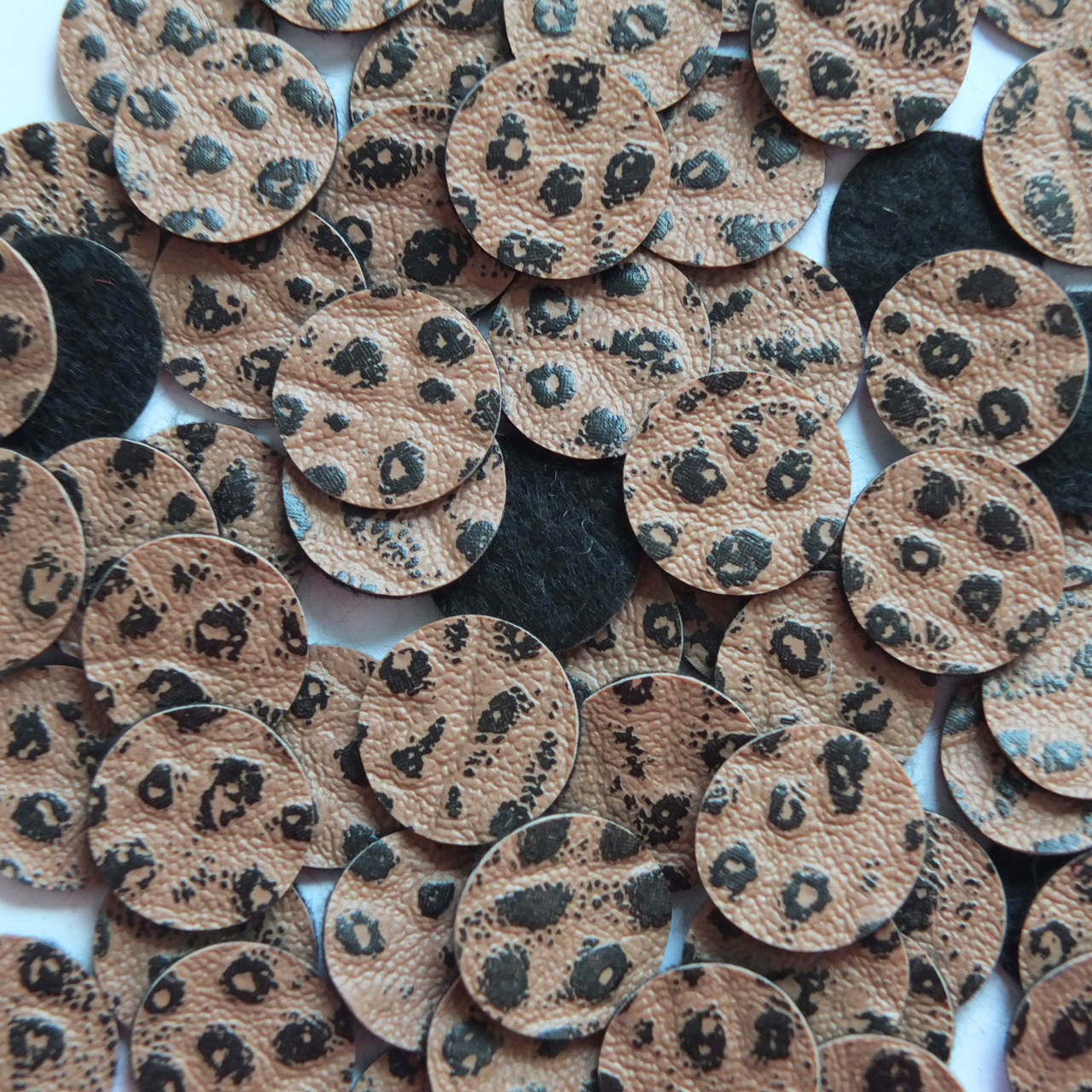 15mm Vinyl Disc Brown Turtle Spots No Hole Round Circle