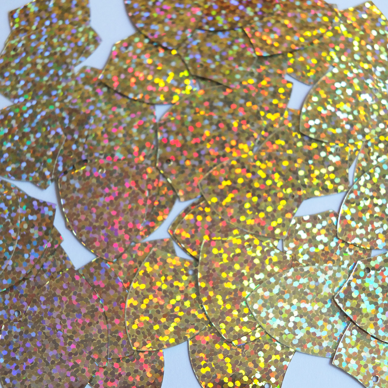 Shield Sequins 1" Gold Hologram Glitter Sparkle Metalli