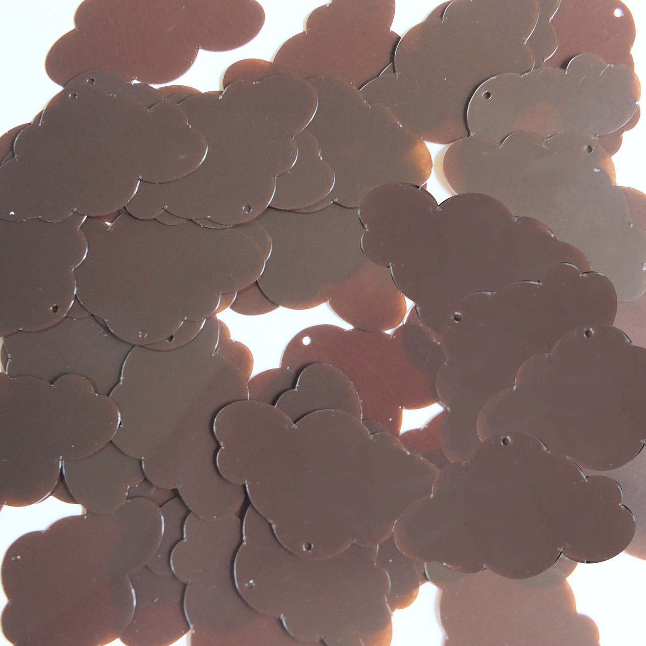 Cloud Sequins 1.5" Cocoa Brown Rigid Transparent