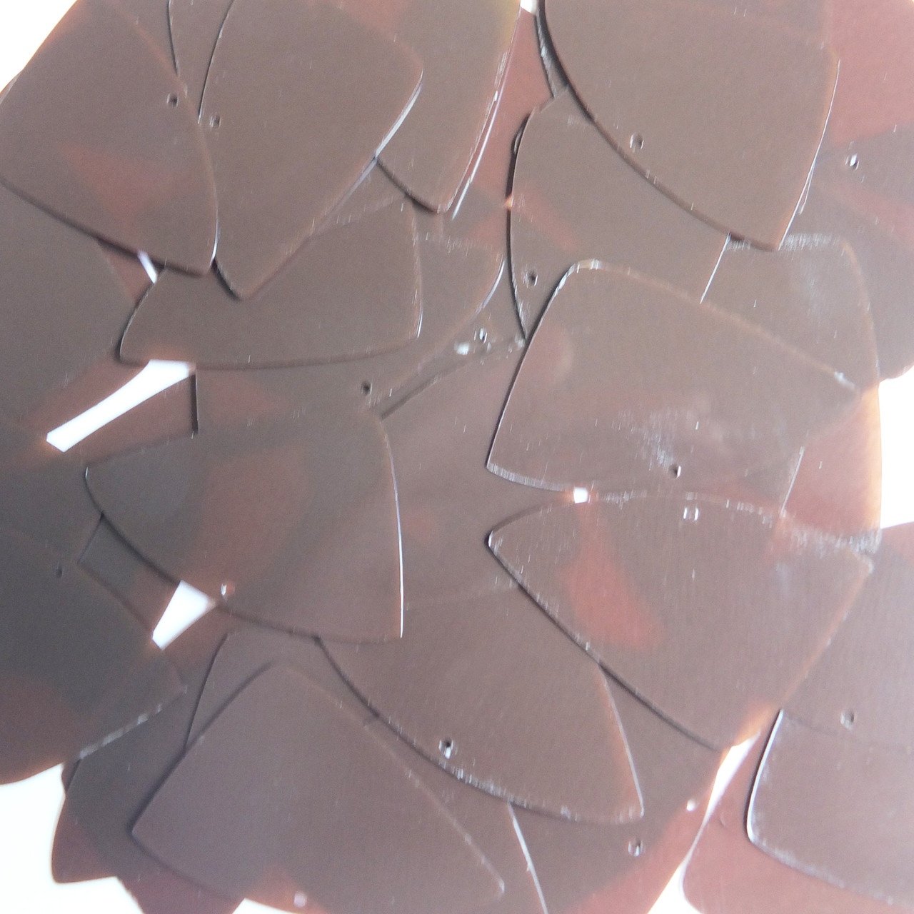 Fishscale Fin Sequins 1.5" Cocoa Brown Rigid Transparent