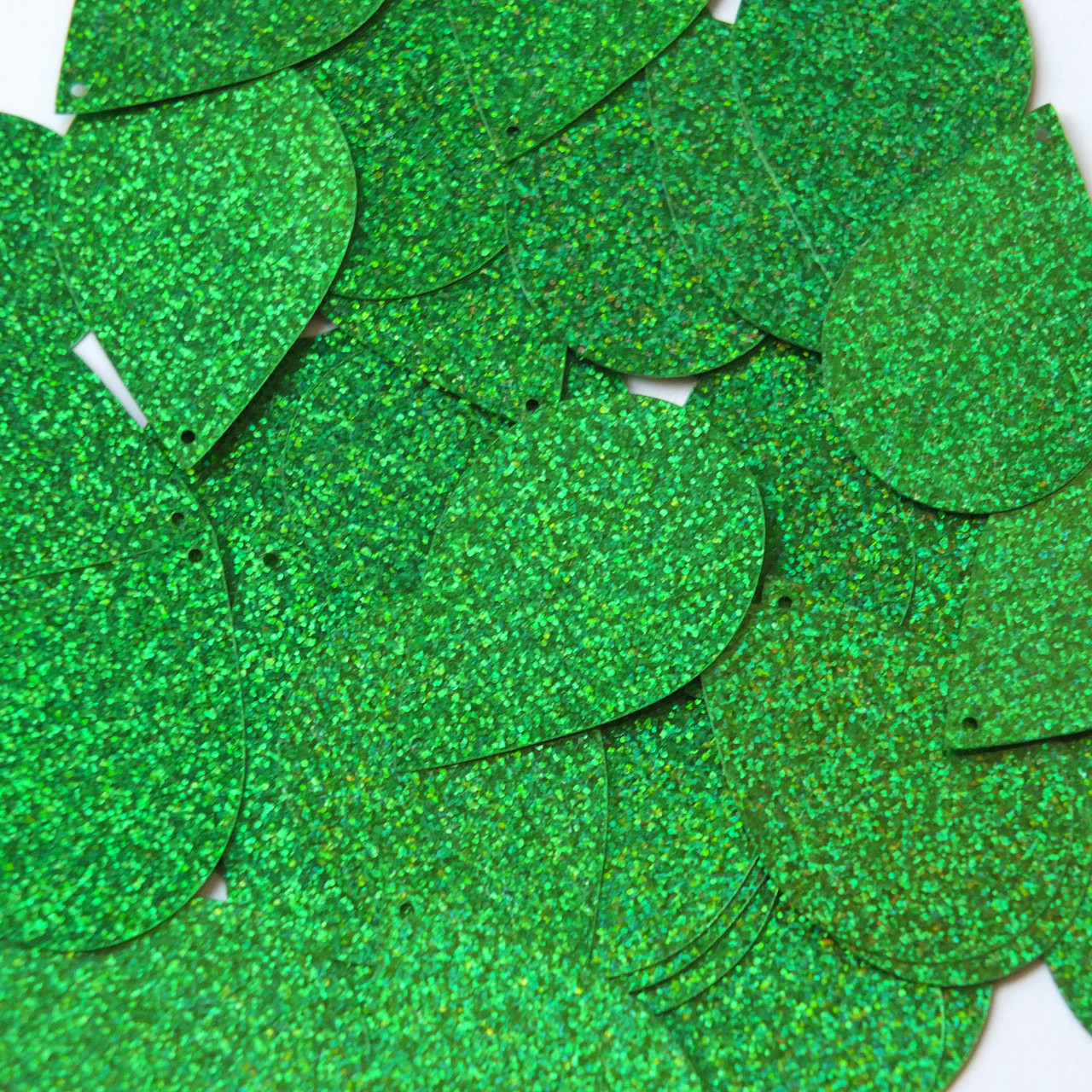 Teardrop Sequins 1.5" Green Sparkle Glitter Metallic