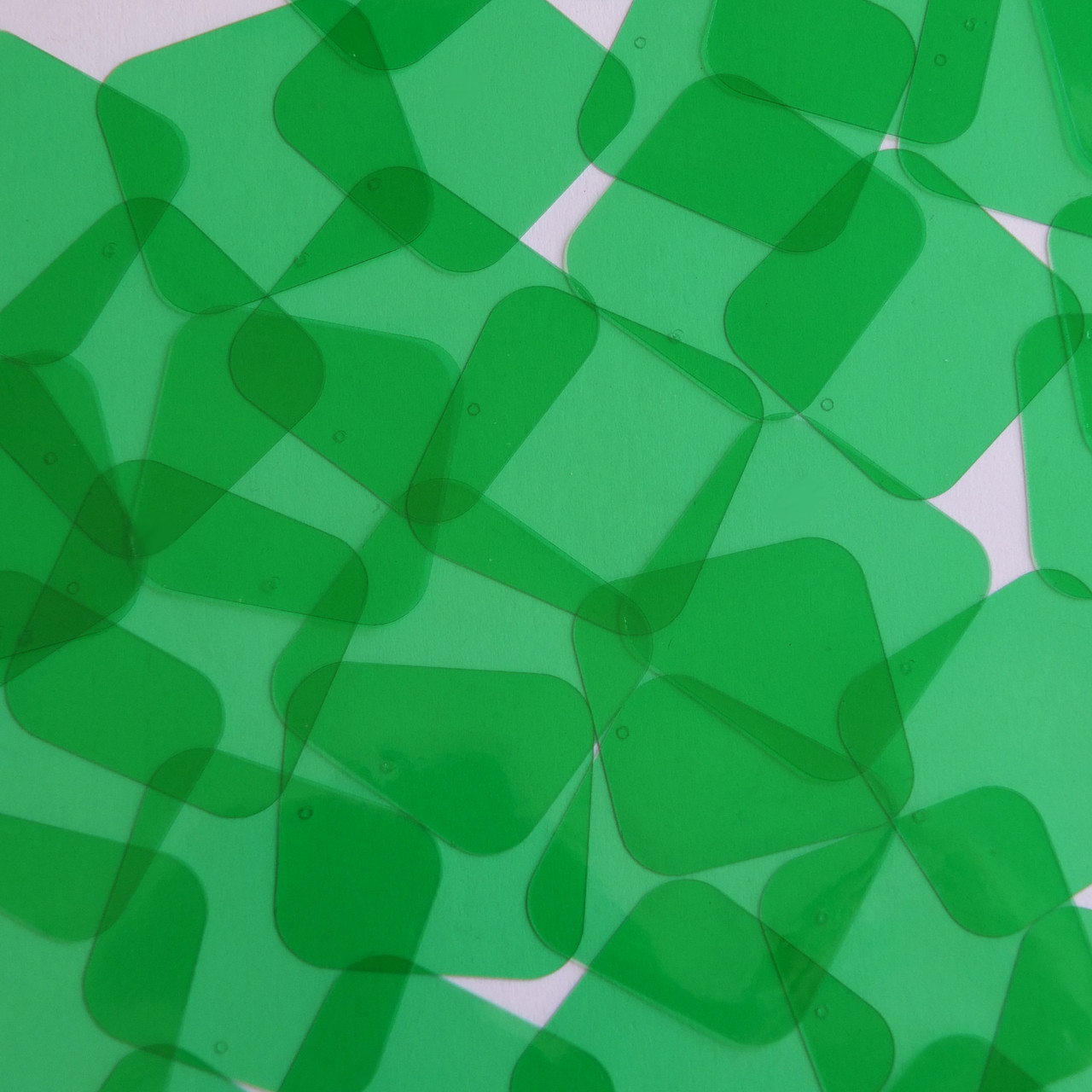 30mm Square Shape Vinyl Go Go Trans Green