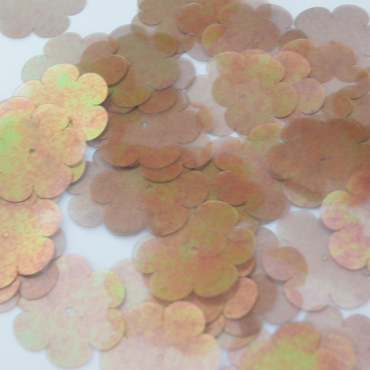 Flower Sequins 1" / 25mm Bronze Crystal Rainbow Iris Iridescent