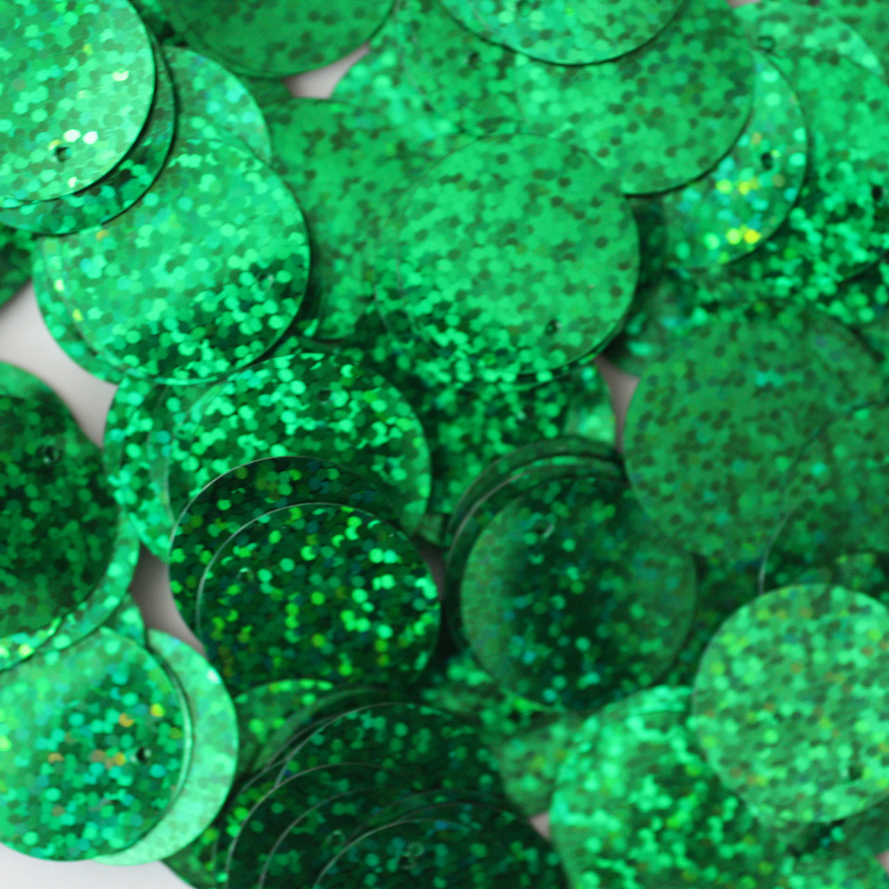 24mm Sequins Top Hole Green Hologram Glitter Sparkle Metallic