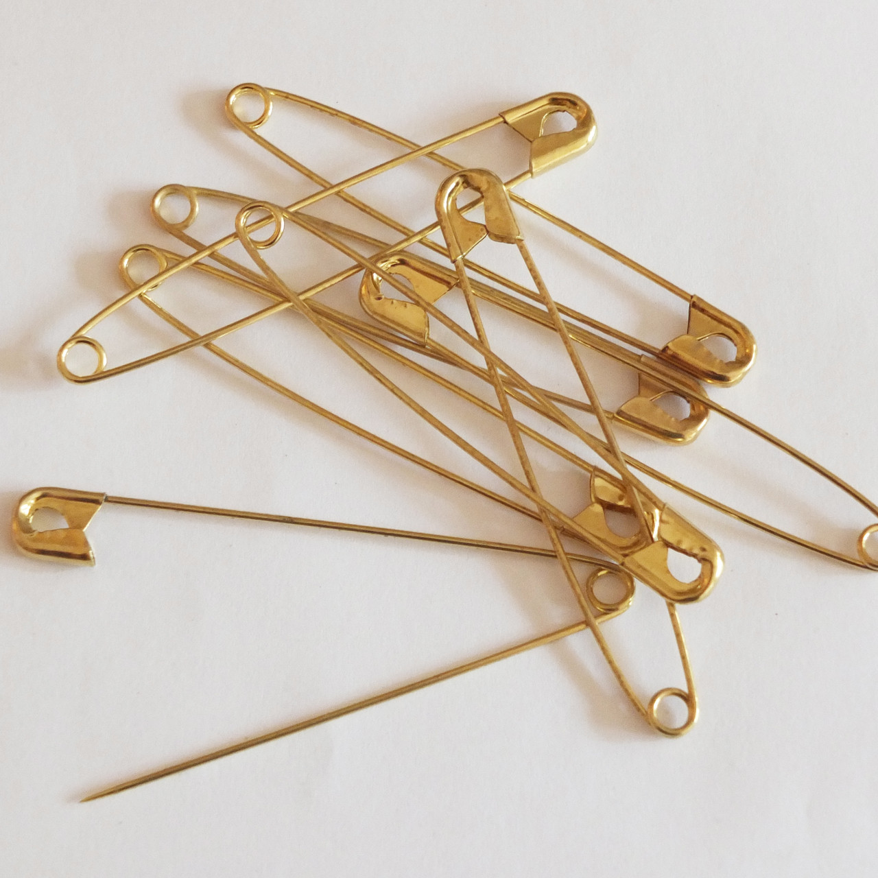 Safety pins, No. 3/0, 19mm, gold-coloured