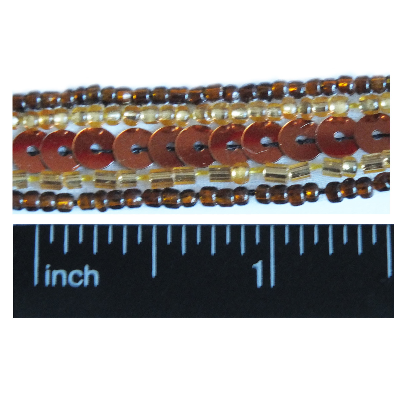 Beaded Trim Bronze Sequins Brown Gold Glass Seed Beads Inch Size Chart