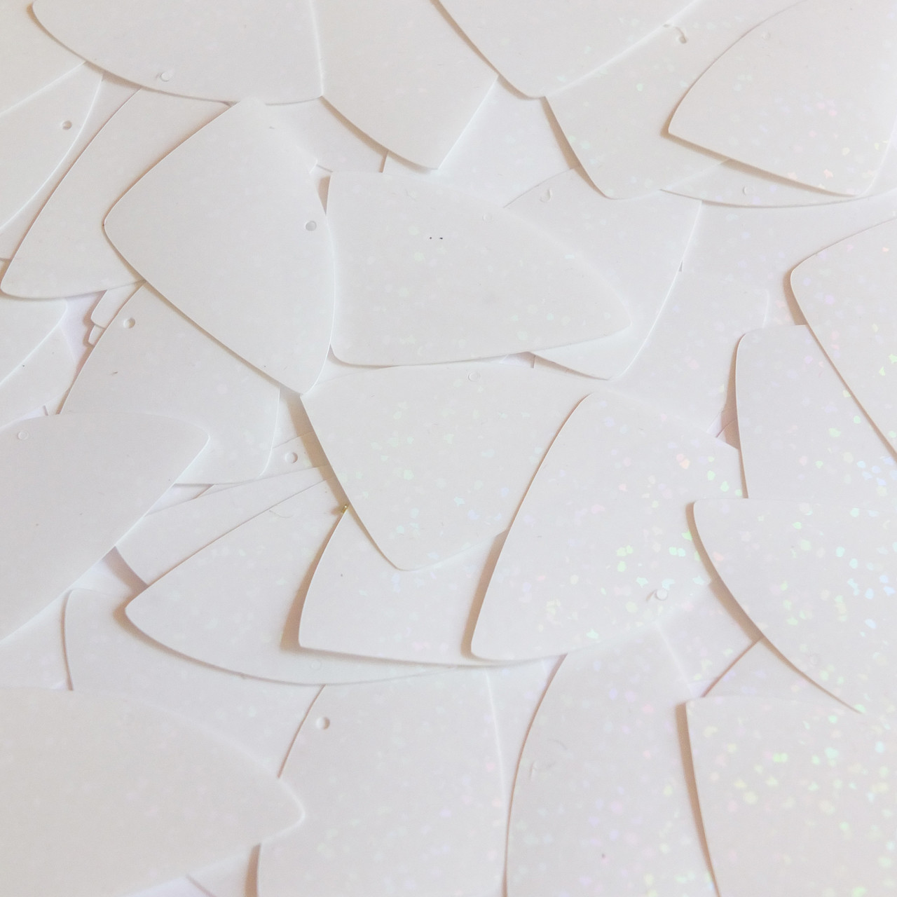 Fishscale Fin sequins 1.5" White Crystal Hologram Glitter Sparkle