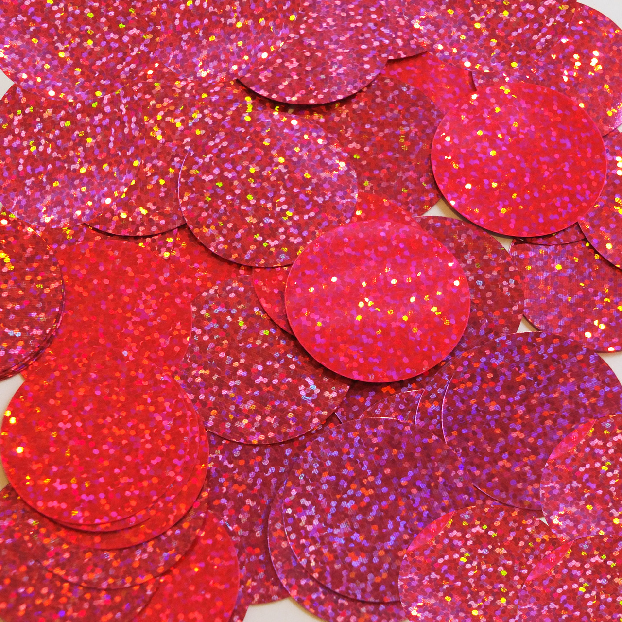 Round sequins 1.5" Hot Pink Fluorescent Hologram Glitter Sparkle Metallic
