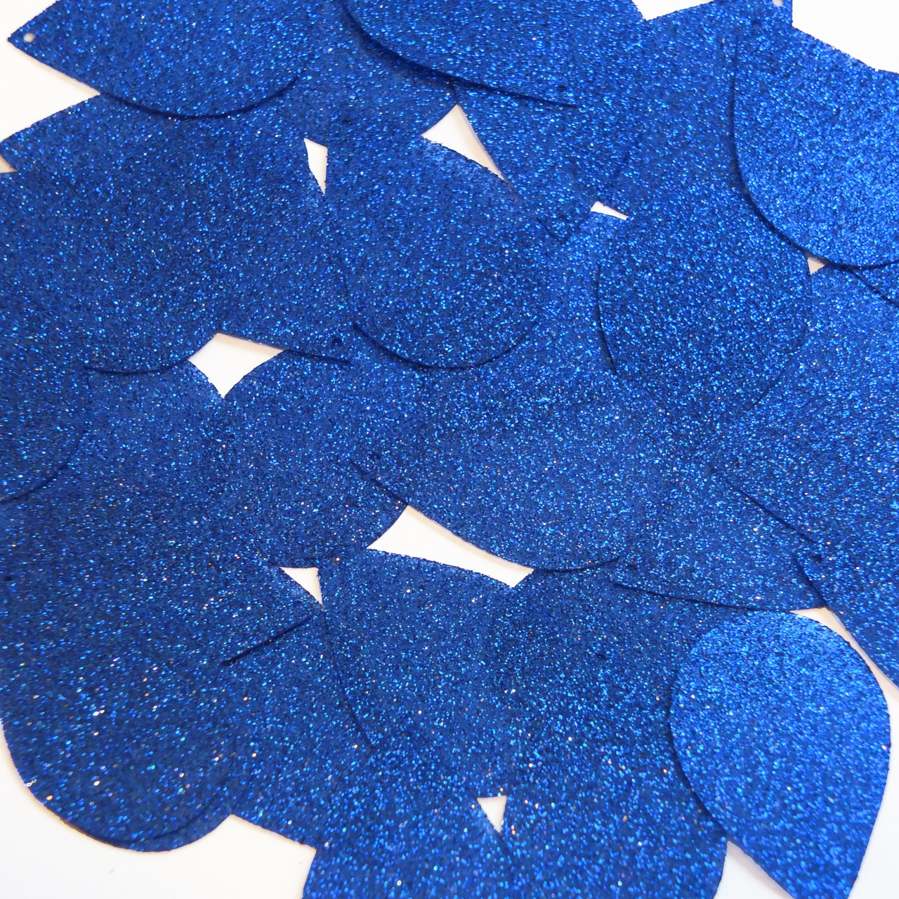 Teardrop sequins 1.5" Royal Blue Metallic Sparkle Glitter Texture