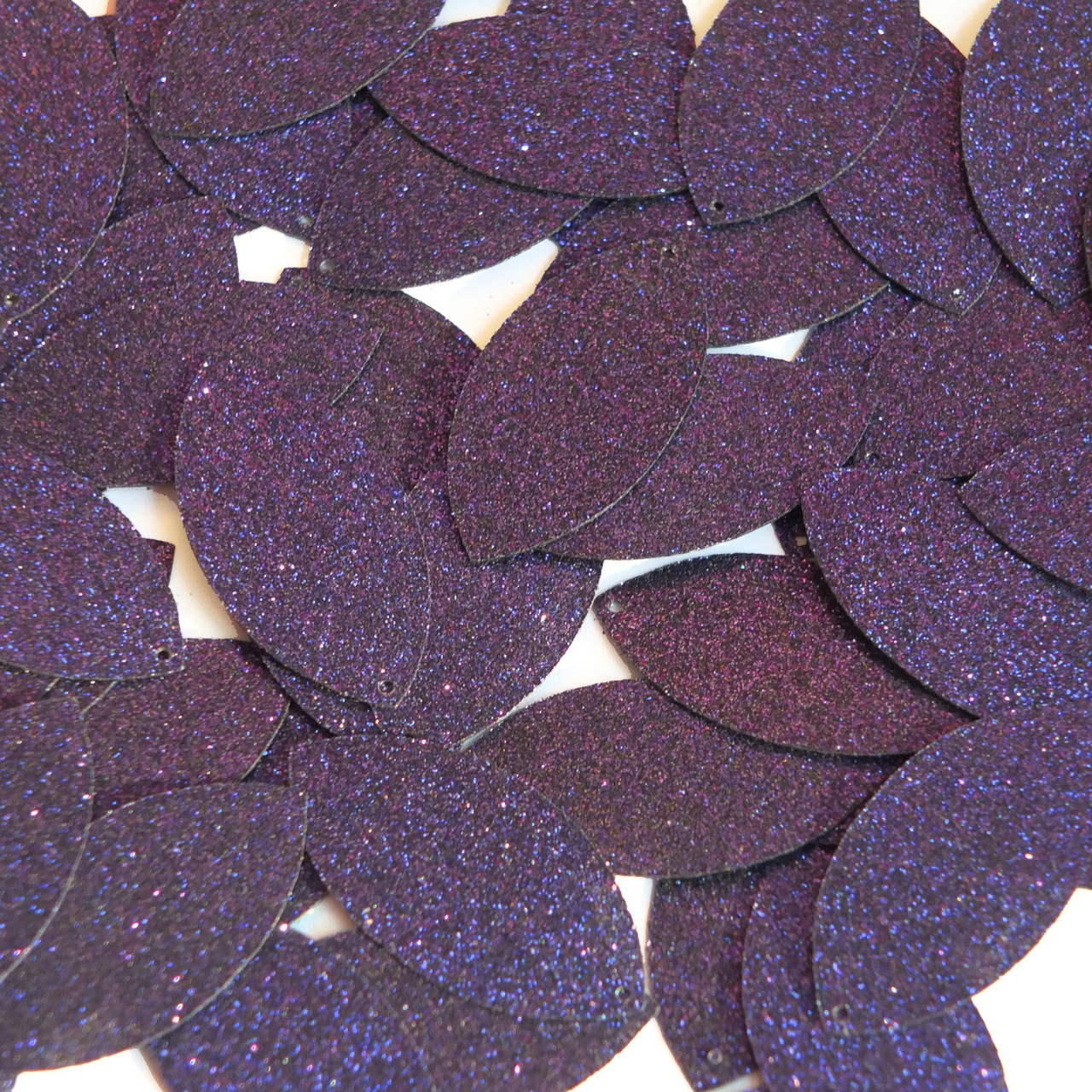 Navette Leaf sequins 1.5" Deep Purple Metallic Sparkle Glitter Texture