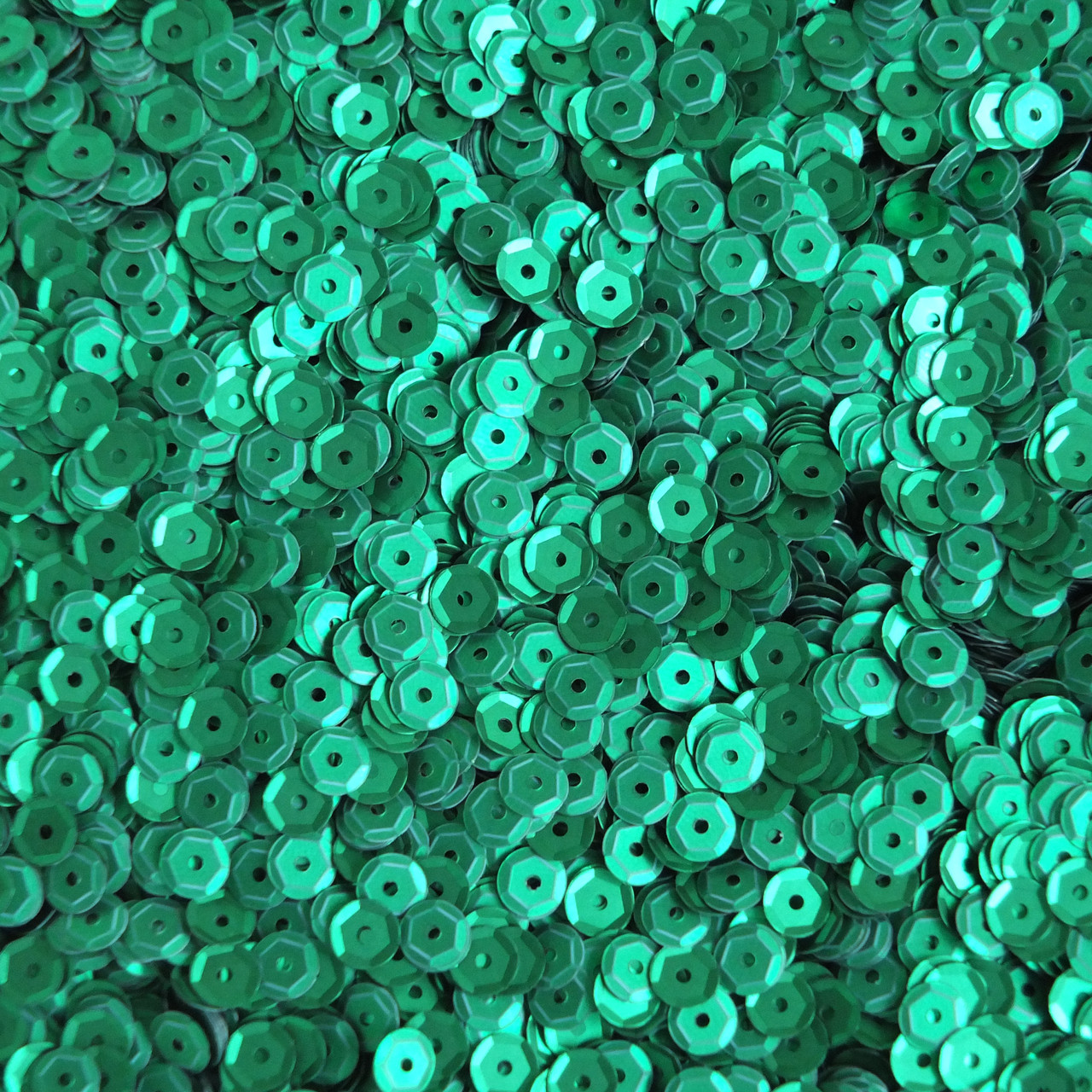 5mm Cup Sequins Green Matte Silk Frost