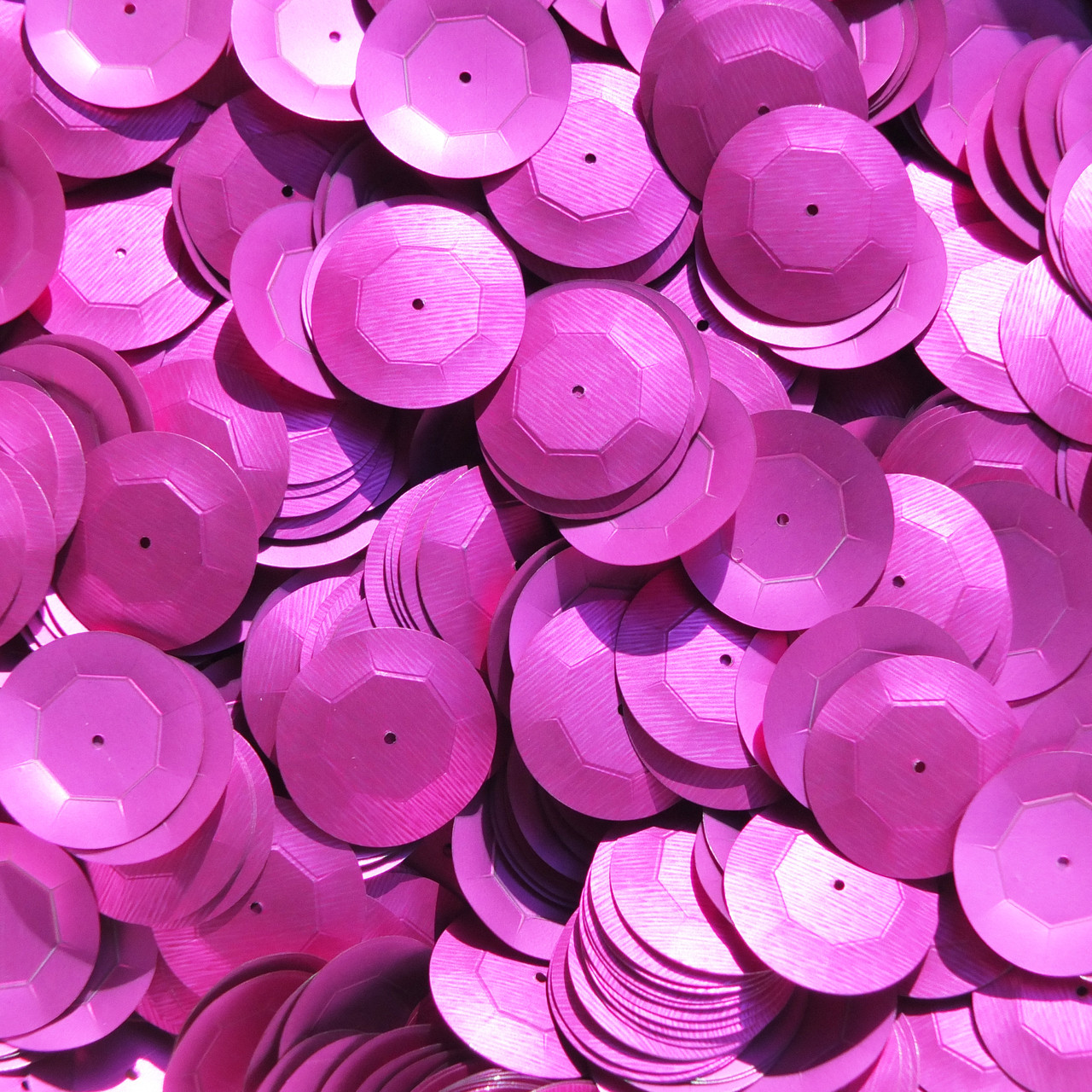 20mm Cup Round Sequins Fuchsia Pink Matte Silk Frost